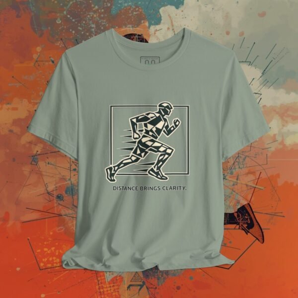 6938823834967209512_v2_2048_custom.jpeg Running Graphic Tee — “Distance Brings Clarity” Jogger Shirt — Apparel by M · Art & Design