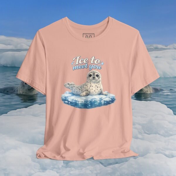 Seal Ice to Meet You Tee — Cute Pun Graphic T-Shirt – Animal Bella+Canvas T-shirt by Martume (Additional view 10)