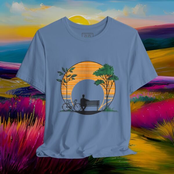 7606704173487857837_v2_2048_custom.jpeg Sunset Bench Tee — Bicycle Park Silhouette T-Shirt – product gallery – M · Art & Design