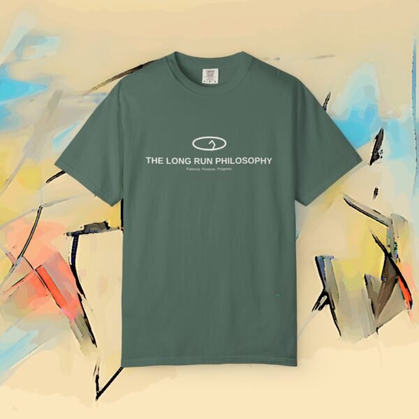 Long Run Philosophy Tee – Unleash Patience & Purpose (Comfort Colors) (Dark Colors) — Apparel by M · Art & Design