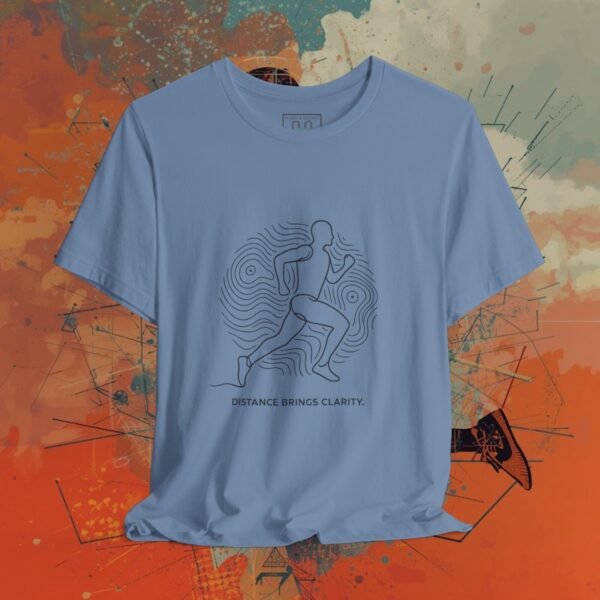 Running Tee — Minimal Line Runner Graphic with “Distance Brings Clarity” #1 - T-Shirt