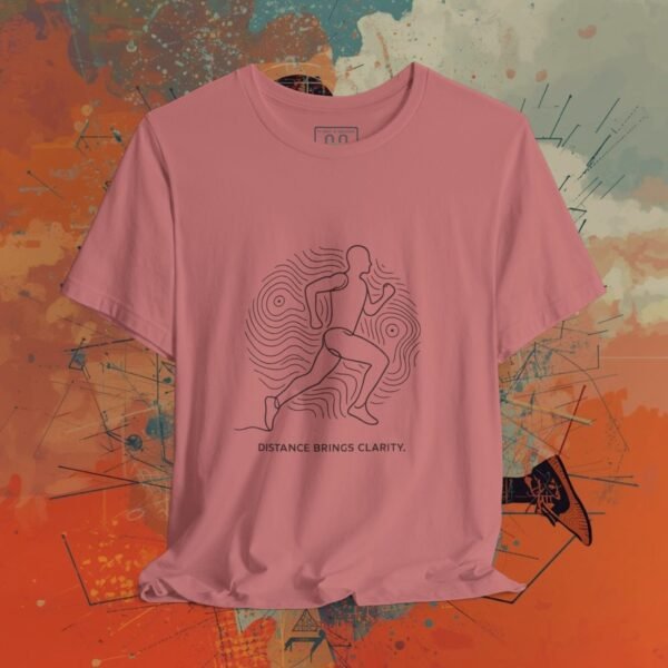 Running Tee — Minimal Line Runner Graphic with “Distance Brings Clarity” #1 - T-Shirt