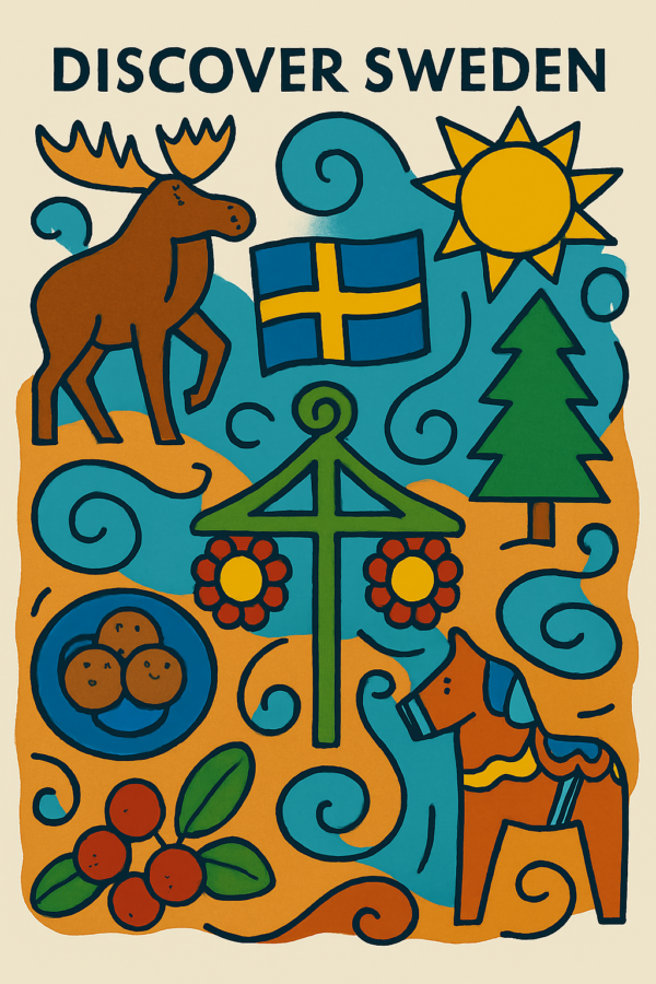 “Discover Sweden” Poster  #1 – European Wall Art Printable (A4 PDF)