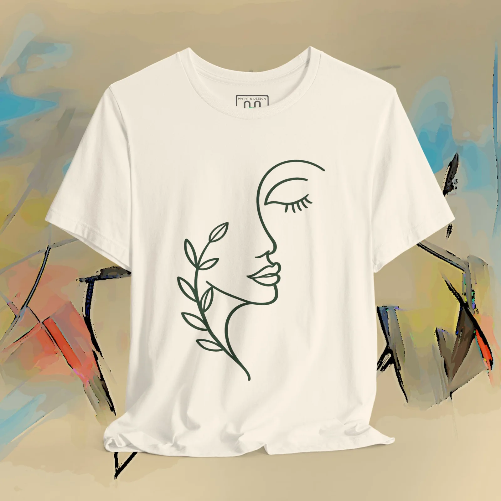 Botanical Connection — Minimal Line Art Face Tee
